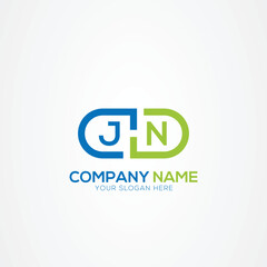 Minimal Monogram Letter JN Medicine Logo Elements