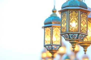 Close-up shot of string lights hanging from a pole, ideal for use in interior design or product photography
