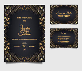 elegant wedding invitation cards set