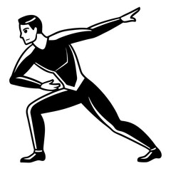 a vector silhouette of a man in a dynamic pose, 