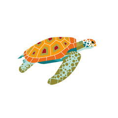 Sea Turtle colorful mid century modern design 