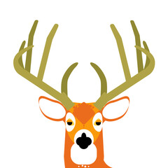 White tailed deer buck mid century modern