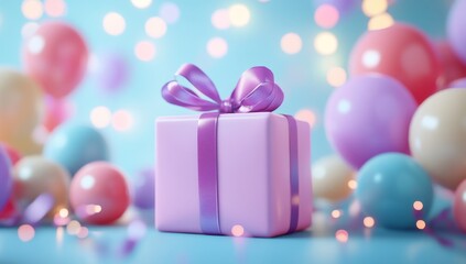 Obraz premium Festive gift, pastel colors, celebration