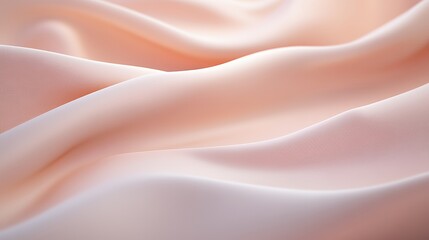 Soft Peach Fabric Draped in Gentle Waves