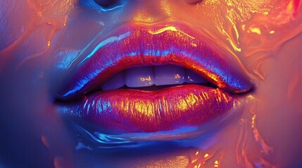 Close-up of seductive female lips with matte lipstick, symbolizing confidence, sensuality, and beauty standards, perfect for branding visuals, hand-drawn book style