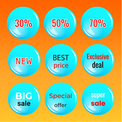 collection of round labels for sale