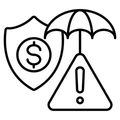 Risk Management Outline Icon