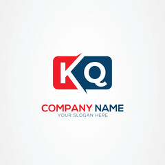 KQ or QK Creative Modern Letters Logo Design Element