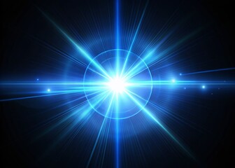 Obraz premium Abstract Blue Lens Flare Overlay on Black Background - Slow Motion Effect
