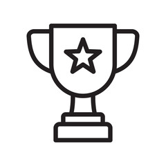 Trophy cup with star icon, winner cup, victory cup icon.