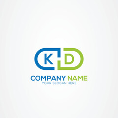Letter KD Medicine Logo Minimal Monogram Elements