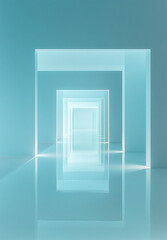 Creating Calm Ambiance Serene Room Interior Design Tranquil Light Blue Environment Minimalist Perspective Peaceful Retreat