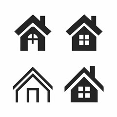Four House Icons Vector Design