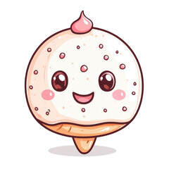Obraz premium Cute Cartoon Ice Cream Character with Smiling Face and Sweet Design
