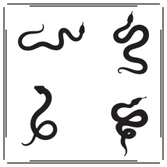 Snake silhouette, Snake illustration ,Snake clipart, Snake vector , Snake icon , black Snake ,Snake illustration on white background, Snake vector illustration ,