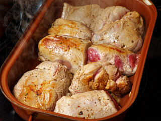 Cooking venison meat