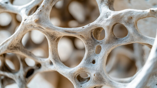 A striking close-up of a lone dried cholla cactus skeleton, its intricate lattice-like structure casting mesmerizing shadows