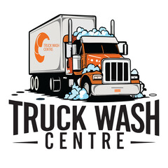 Fototapeta premium Illustration for Truck Wash Centre