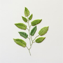 Botanical leave plant embroidery pattern herbs.