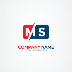 MS or SM Creative Modern Letters Logo Design Element