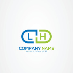 Minimal Monogram Letter LH Medicine Logo Elements