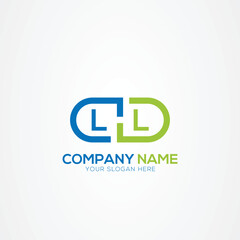 Minimal Monogram Letter LL Medicine Logo Elements
