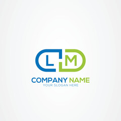 Minimal Monogram Letter LM Medicine Logo Elements