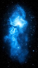 Obraz premium A Stunning Blue Celestial Nebula Shimmers in the Night Sky
