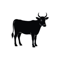 black silhouette of a cow vector illustration