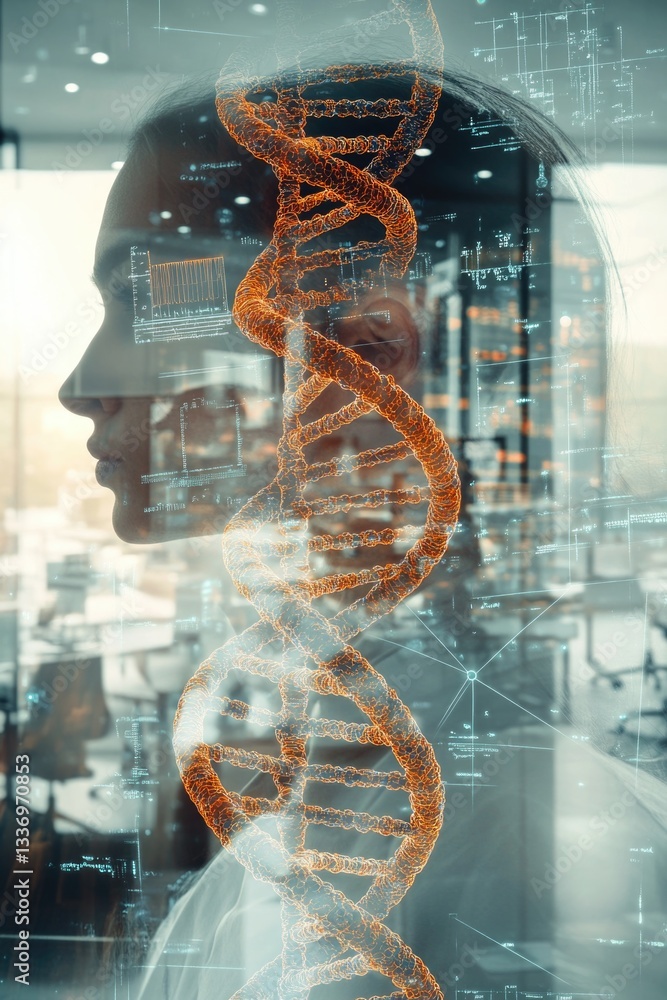 Poster a scientific representation of the double-strand dna structure, ideal for biology and science-relate