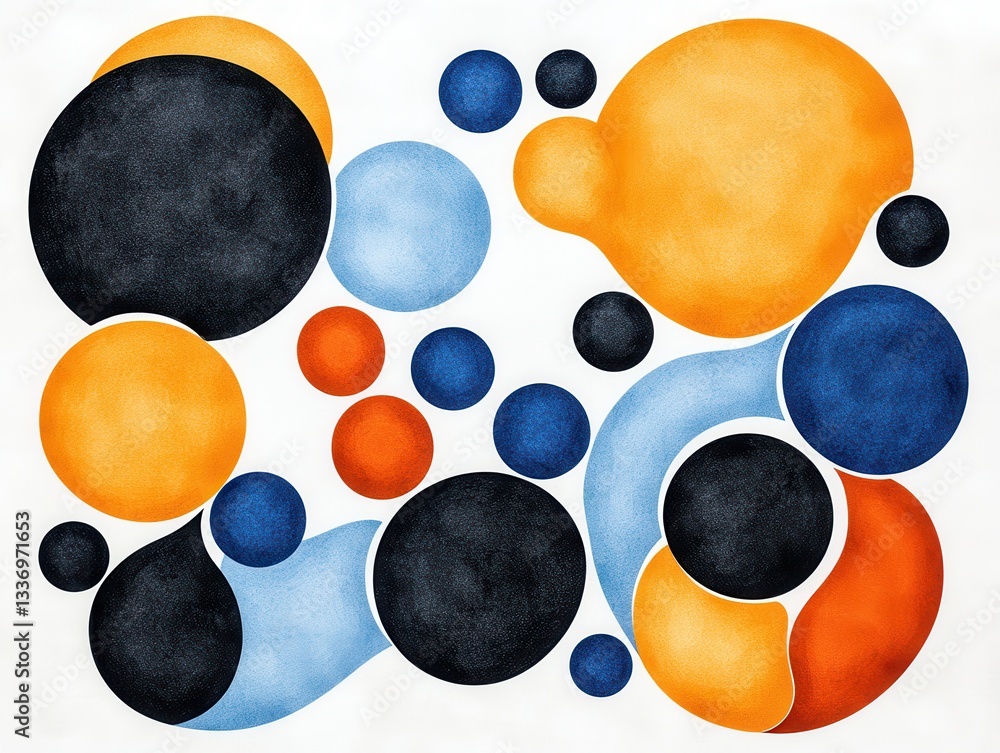 Aufkleber abstract composition of colorful circles on a white background representing motion