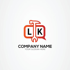 Services Icon or Chat Logo With Letter LK Logo Isolated Vector Illustration