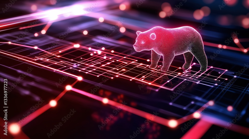 Poster ai-powered real-time screening process featuring a bear on a digital monitoring interface