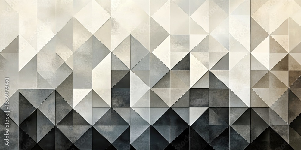 Wall mural elegant abstract geometric design with overlapping monochrome shapes