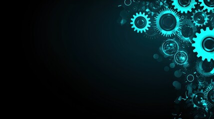 Abstract digital gears technology background