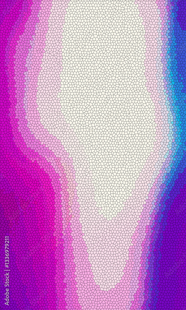 Poster artistic vector design blends pink and purple waves with colorful dots for a vibrant abstract patter