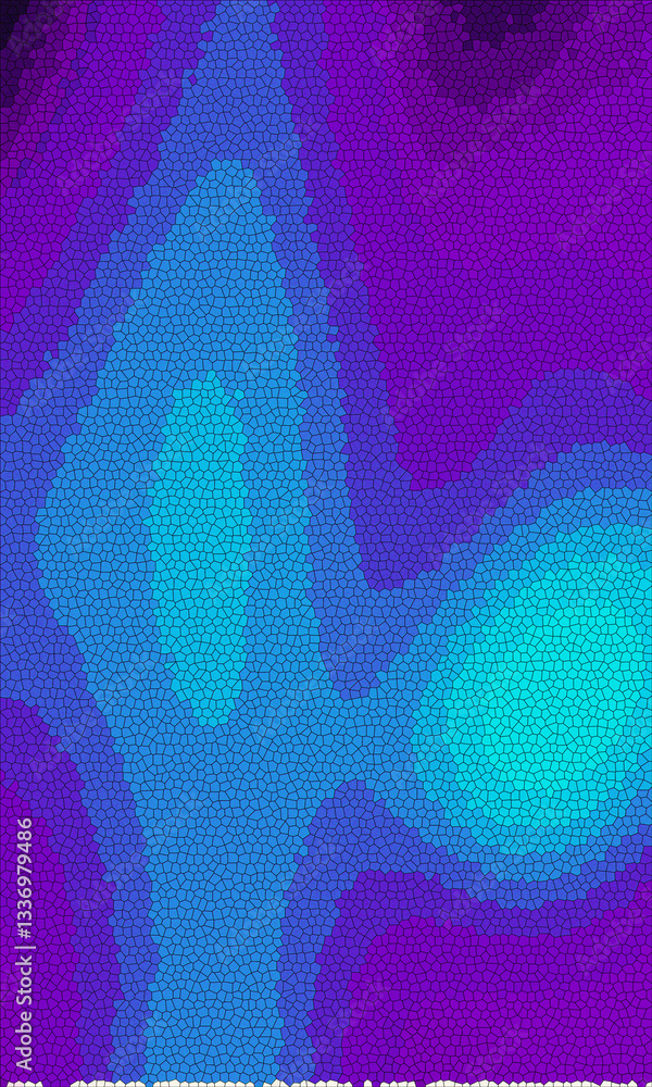 Poster digital blue abstract patterns with halftone dot textures form a global color design