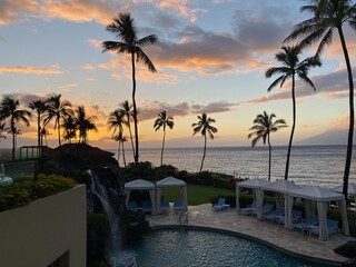Obraz premium Wailea beach Maui pretty sunset