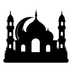 Islamic  mosque silhouette vector logo design vector illustration