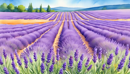 Naklejka premium lavender field in provence france