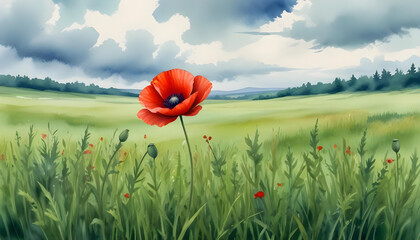 poppy field in summer