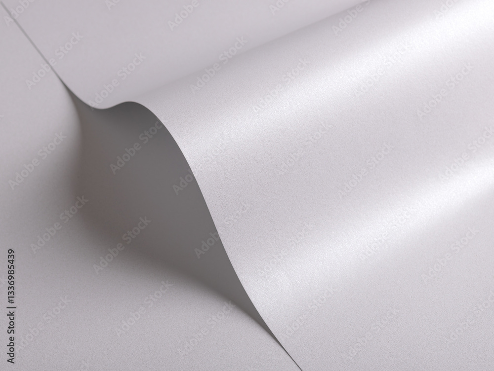 Poster Elegant off-white paper texture with a pearlescent gloss and subtle wavy curves. Shimmering, reflective surface with a soft gradient, perfect for luxury stationery, artistic backdrops, and premium.