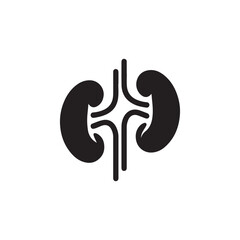black kidneys of human anatomy. Illustration of human kidney organ.