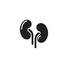black kidneys of human anatomy. Illustration of human kidney organ.