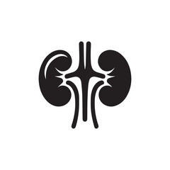 black kidneys of human anatomy. Illustration of human kidney organ.