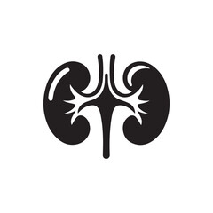 black kidneys of human anatomy. Illustration of human kidney organ.