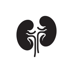 black kidneys of human anatomy. Illustration of human kidney organ.