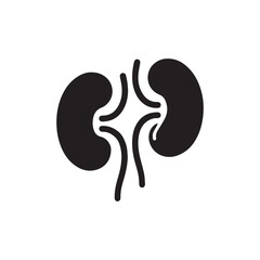 black kidneys of human anatomy. Illustration of human kidney organ.