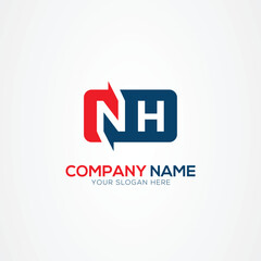 NH or HN Creative Modern Letters Logo Design Element