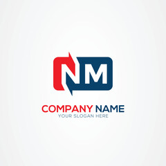 NM or MN Creative Modern Letters Logo Design Element